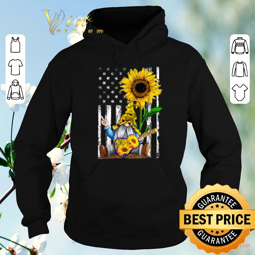 Hot Sunflower Gnome Playing Guitar American Flag shirt sweater 4 - Hot Sunflower Gnome Playing Guitar American Flag shirt sweater