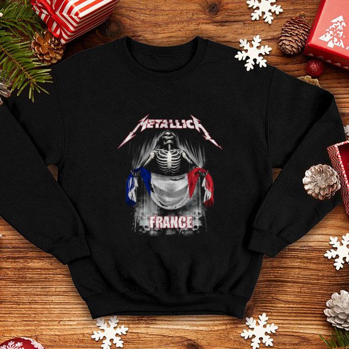 Nice Skeleton Metallica France flag shirt 4 - Nice Skeleton Metallica France flag shirt