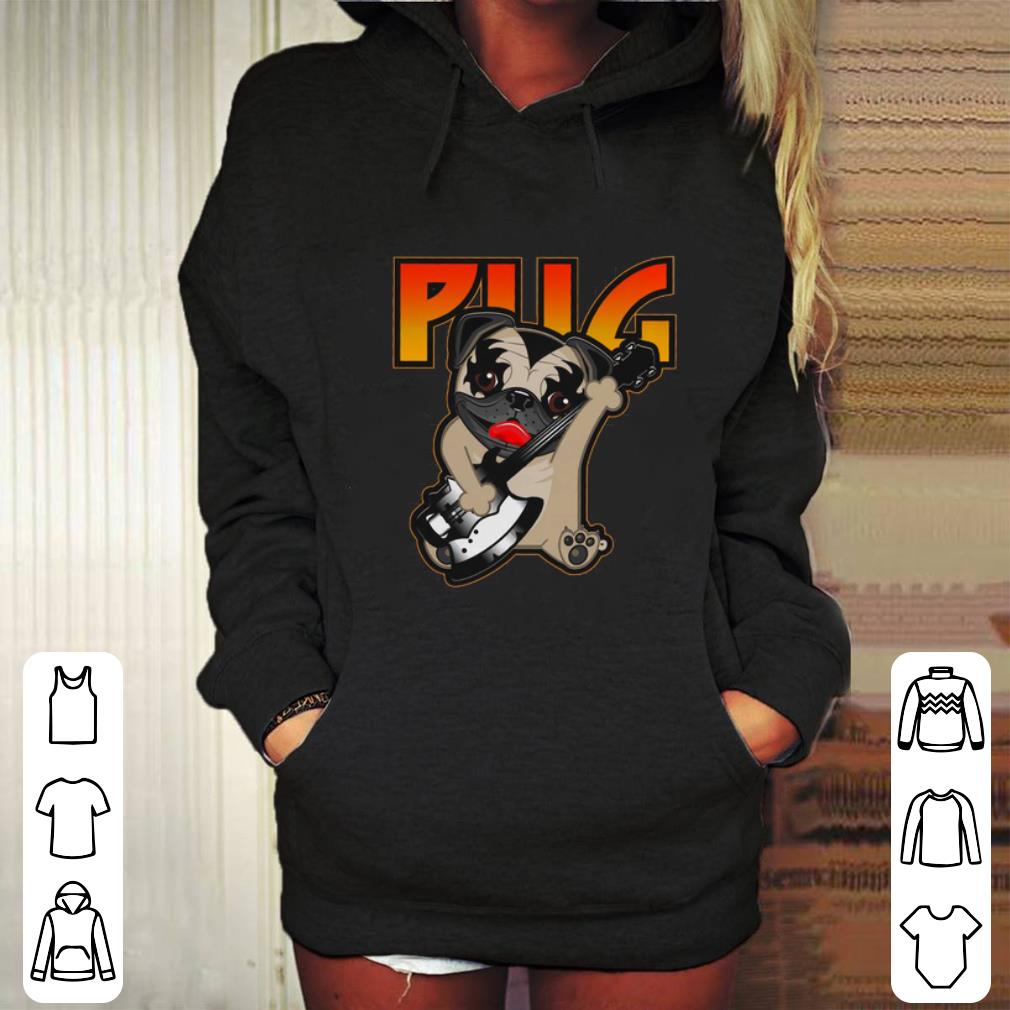 Official Pug playing guitar mashup Kiss shirt 4 - Official Pug playing guitar mashup Kiss shirt