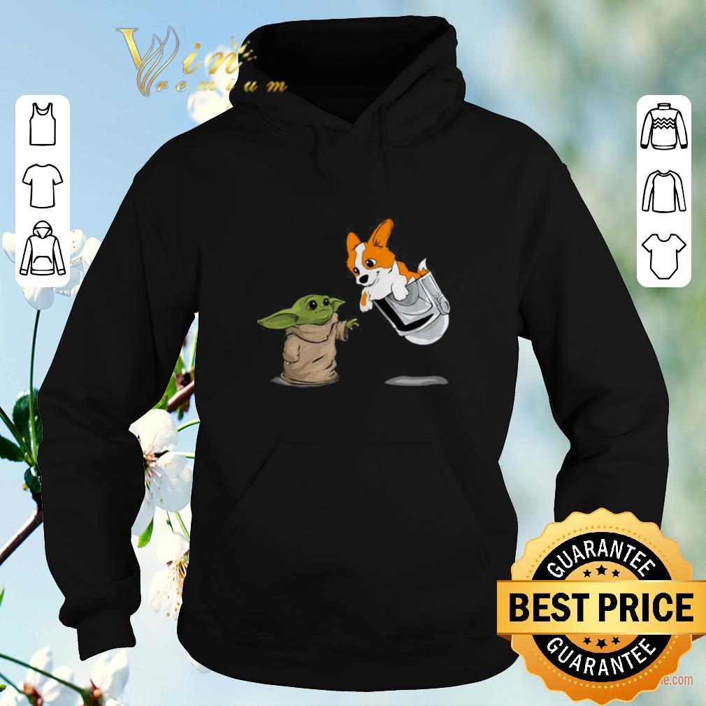 Premium Star Wars Baby yoda and Corgi in pocket Mandalorian shirt sweater 4 - Premium Star Wars Baby yoda and Corgi in pocket Mandalorian shirt sweater