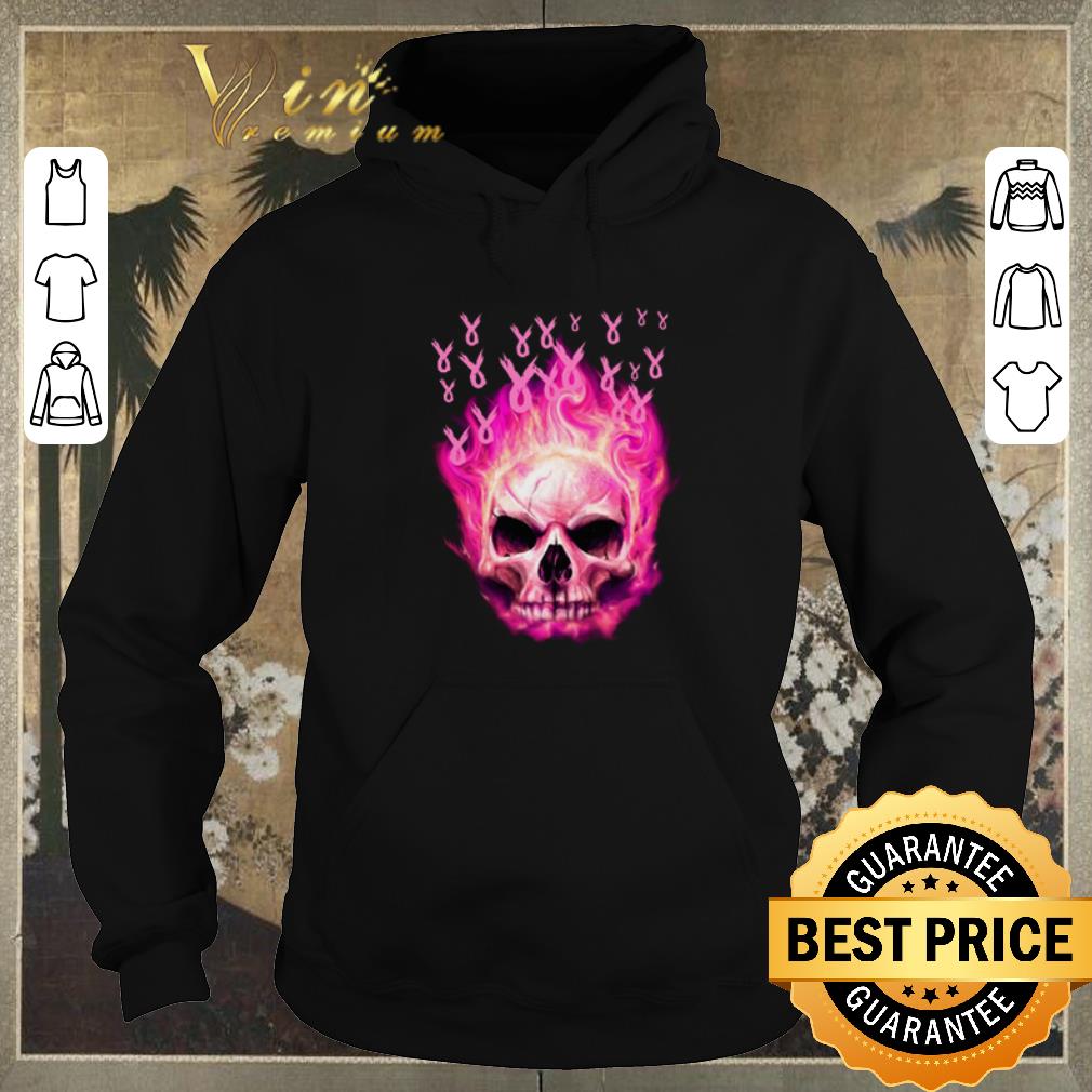 Top Breast cancer awareness fire skull shirt sweater 4 - Top Breast cancer awareness fire skull shirt sweater