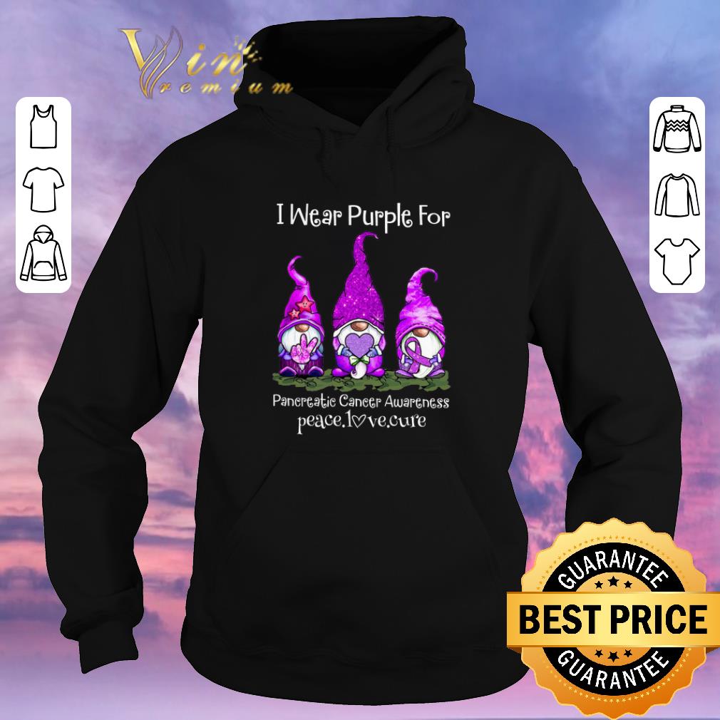 Funny Gnomes i wear purple for Pancreatic Cancer Awareness peace love cure shirt sweater 4 - Funny Gnomes i wear purple for Pancreatic Cancer Awareness peace love cure shirt sweater