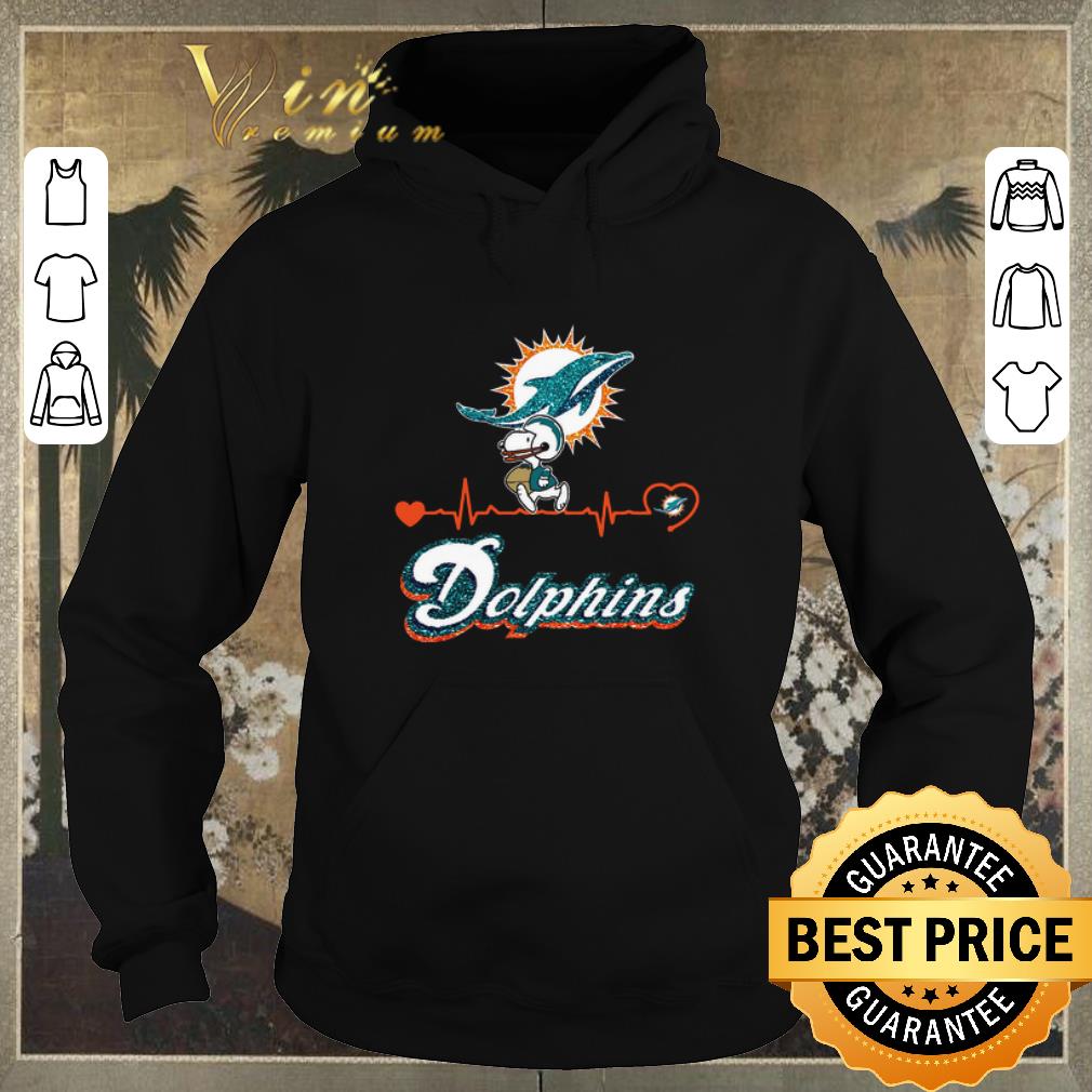 Hot Snoopy Miami Dolphins logo heartbeat shirt sweater 4 - Hot Snoopy Miami Dolphins logo heartbeat shirt sweater