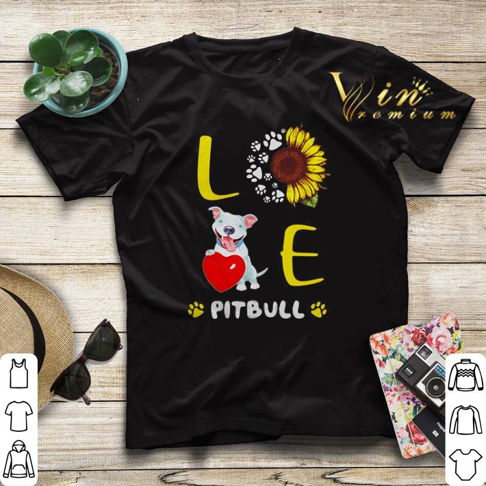 Love Pitbull Sunflower paw shirt sweater 4 - Love Pitbull Sunflower paw shirt sweater