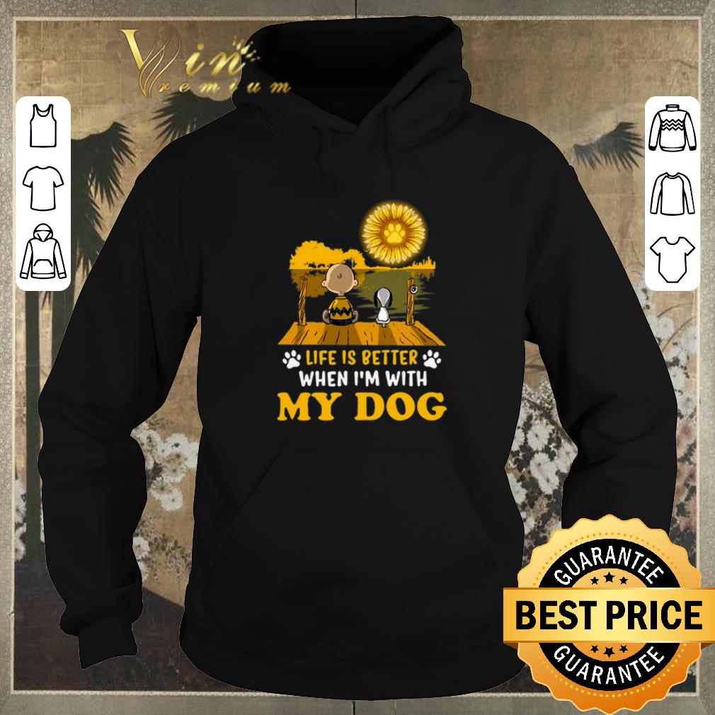 Official Snoopy Charlie Brown life is better when i m with my dog paw sunflower shirt sweater 4 - Official Snoopy Charlie Brown life is better when i’m with my dog paw sunflower shirt sweater