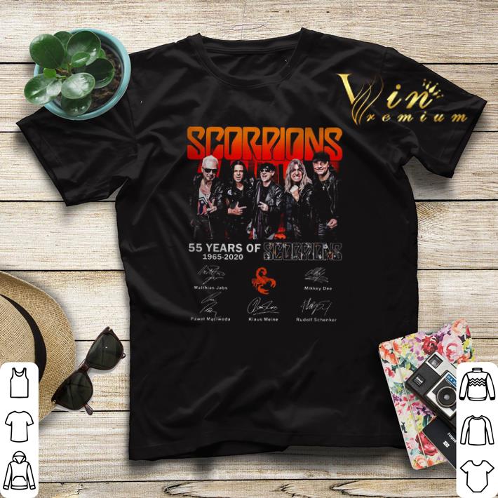 Scorpions Logo 55 years of Scorpions 1965 2020 signatures shirt sweater 4 - Scorpions Logo 55 years of Scorpions 1965 2020 signatures shirt sweater