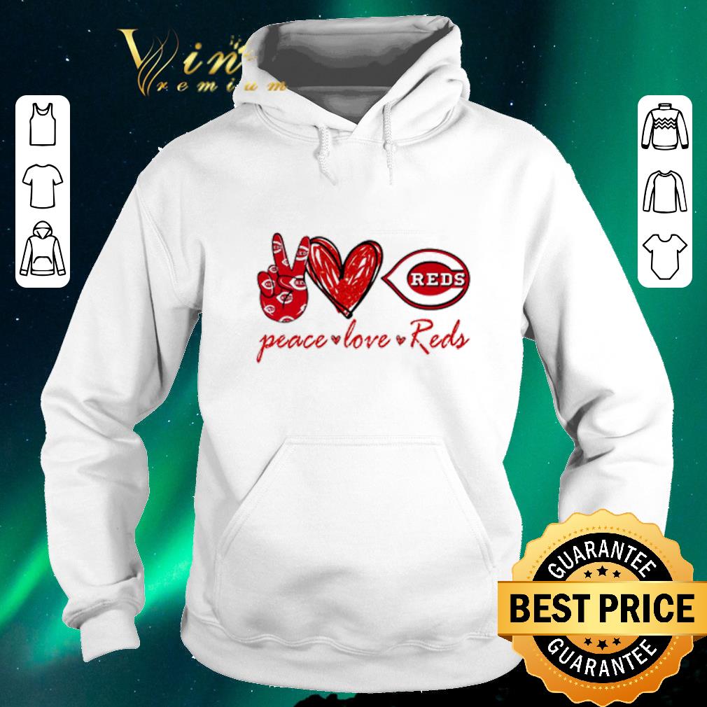 Top Peace love Cincinnati Reds Logo shirt sweater 4 - Top Peace love Cincinnati Reds Logo shirt sweater