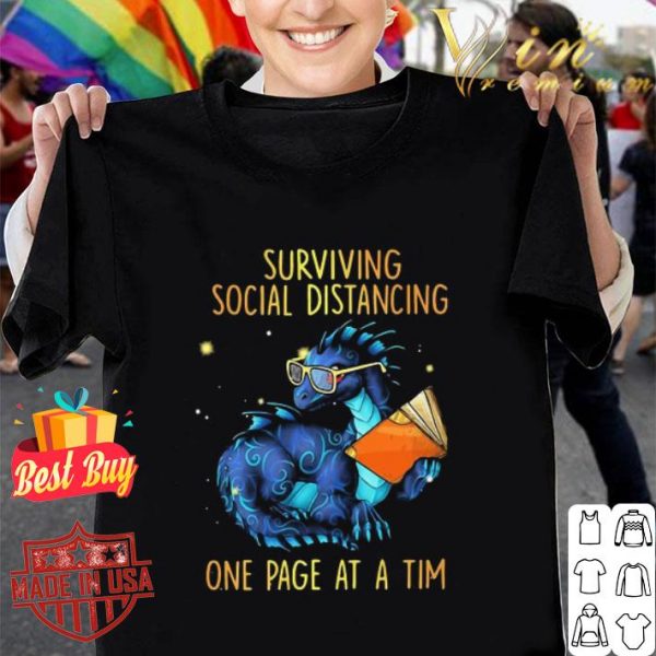Dragon book surviving social distancing one page at a tim Coronavirus shirt