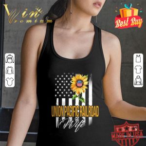 Sunflower Union Pacific Railroad Wife American Flag shirt