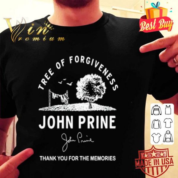 Tree of forgiveness John Pride signed thank you for the memories shirt