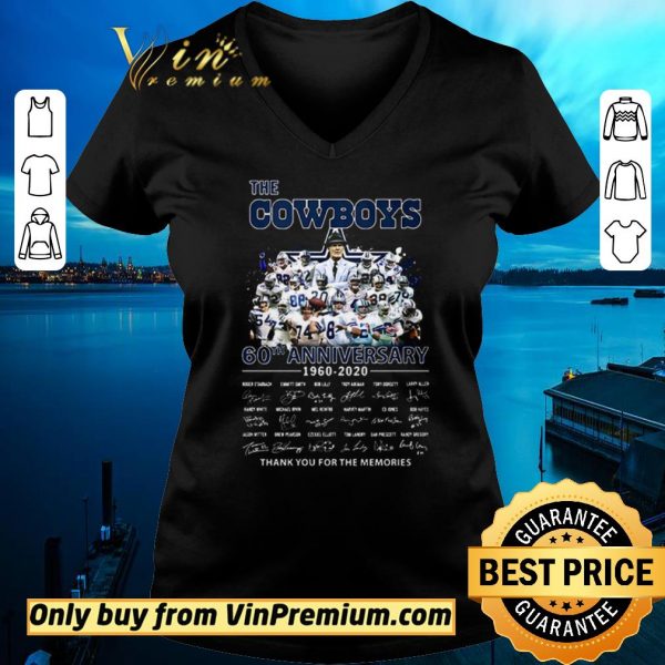 Pretty The Dallas Cowboys 60th anniversary 1960 – 2020 thank for memories signatures shirt sweater
