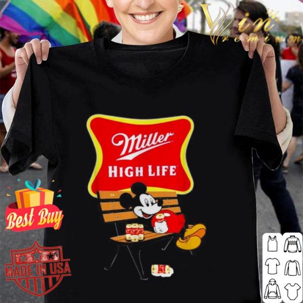Mickey mouse drinking Miller High Life shirt