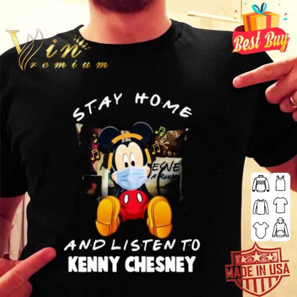 Mickey mouse stay home and listen to Kenny Chesney Coronavirus shirt