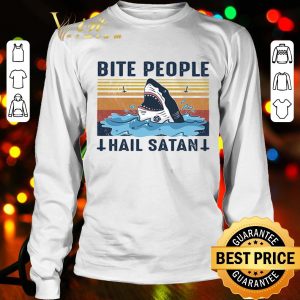 Shark bite people hail satan vintage shirt