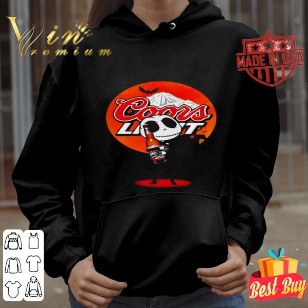 Jack Skellington hold Coors Light beer sunset shirt