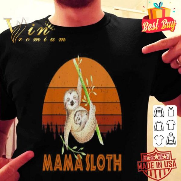 Mama sloth sunset mother dayshirt