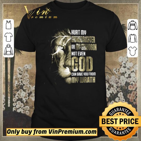 Pretty Lion Hurt My Granddaughter Or My Grandson Not Even God shirt sweater