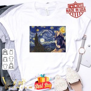 K9 Police Dog starry night horizontal Van Gogh shirt