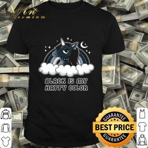 Unicorn black is my happy color shirt
