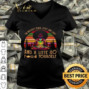 Black Yoga I’m mostly peace love and light and a little go fuck yourself vintage shirt