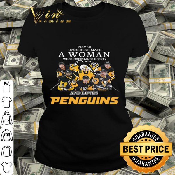 Never underestimate a woman who understands football Pittsburgh Penguins shirt