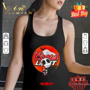 Jack Skellington hold Coors Light beer sunset shirt