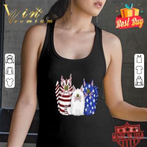 Three Cat Red White And Blue American Flag shirt