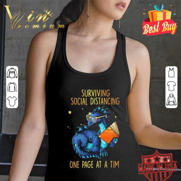 Dragon book surviving social distancing one page at a tim Coronavirus shirt