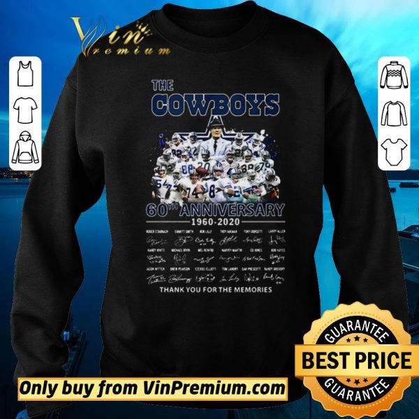 Pretty The Dallas Cowboys 60th anniversary 1960 – 2020 thank for memories signatures shirt sweater