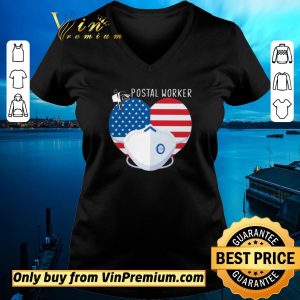 Hot Heart American Flag Mask Postal Worker shirt sweater