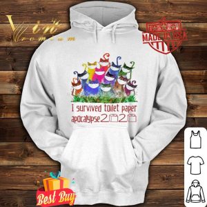 Cats watercolor I survived toilet paper apocalypse 2020 shirt