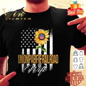 Sunflower Union Pacific Railroad Wife American Flag shirt