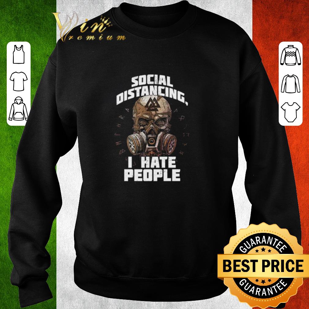 75841bc8 pretty skull viking social distancing i hate people coronavirus shirt 4 - Pretty Skull Viking social distancing I hate people Coronavirus shirt