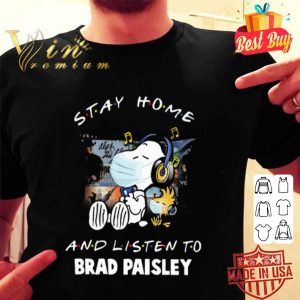 Snoopy stay home and listen to Brad Paisley Coronavirus shirt