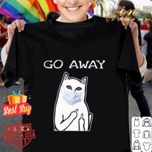 White cat mask go away Coronavirus shirt