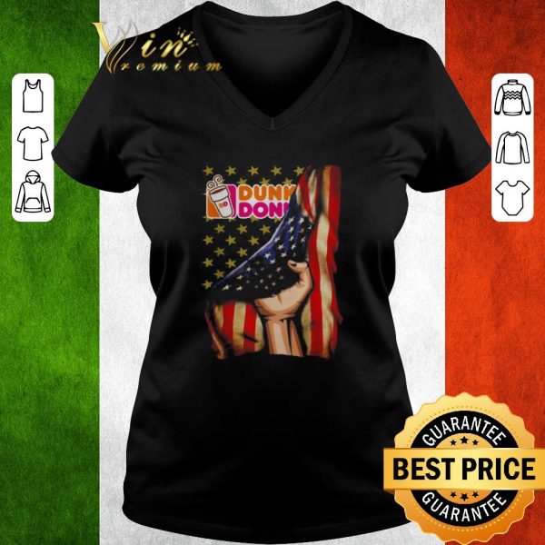 Top American flag and Dunkin Donut shirt
