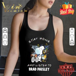 Snoopy stay home and listen to Brad Paisley Coronavirus shirt