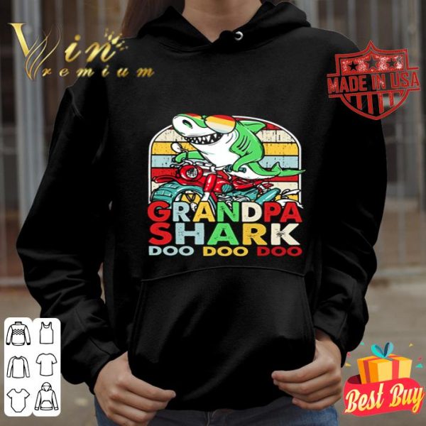 Grandpa Shark biker doo doo doo vintage shirt