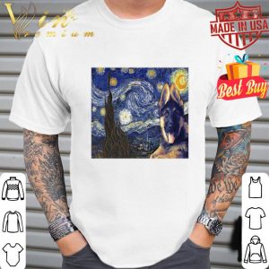 K9 Police Dog starry night horizontal Van Gogh shirt