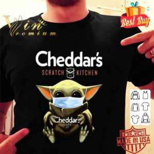 Baby Yoda mask Cheddar’s Scratch Kitchen Coronavirus shirt