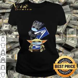 Baby Yoda And Baby Groot hug United States Postal Service logo shirt