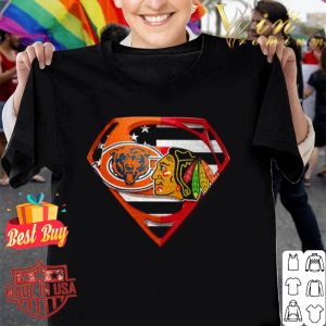 Chicago Bears and Chicago Blackhawks inside Superman logo shirt