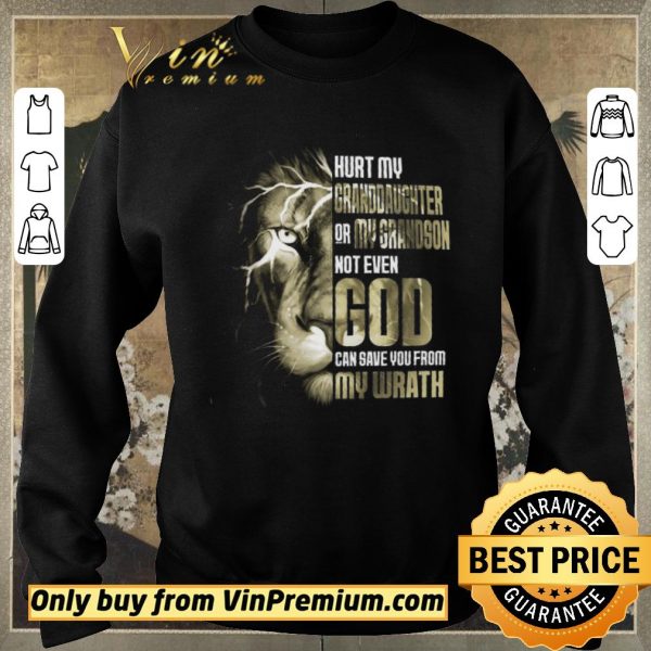 Pretty Lion Hurt My Granddaughter Or My Grandson Not Even God shirt sweater