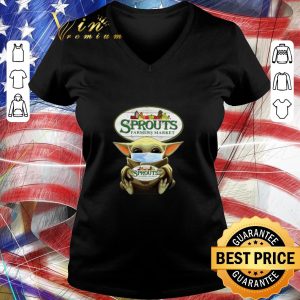Funny Baby Yoda Mask Sprouts Farmers Market Coronavirus shirt 2