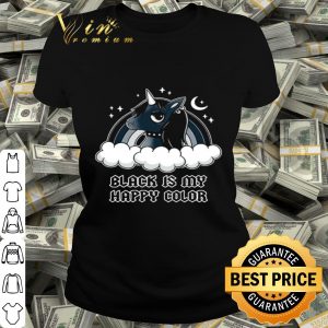 Unicorn black is my happy color shirt
