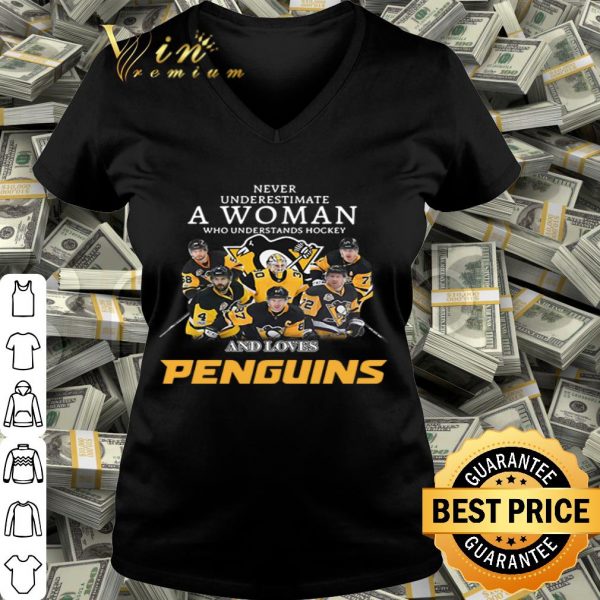 Never underestimate a woman who understands football Pittsburgh Penguins shirt