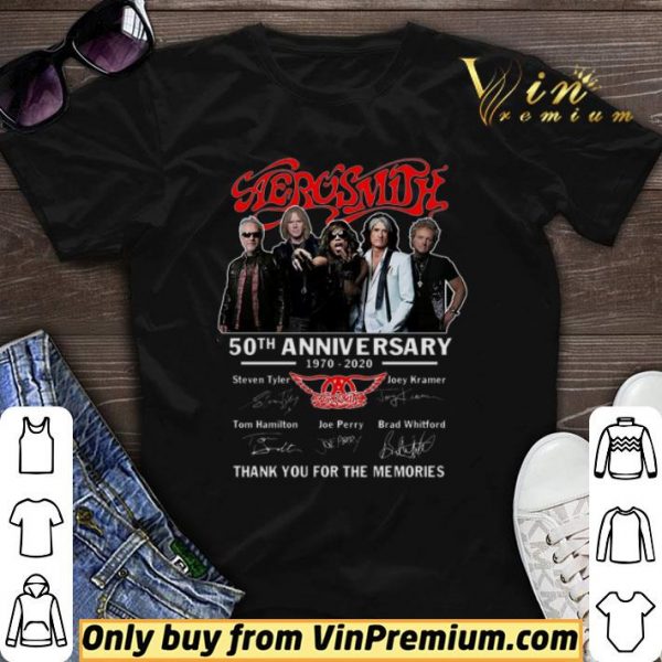 Aerosmith 50 Th Anniversary 1970 2020 Signature Thank You For The Memories shirt sweater