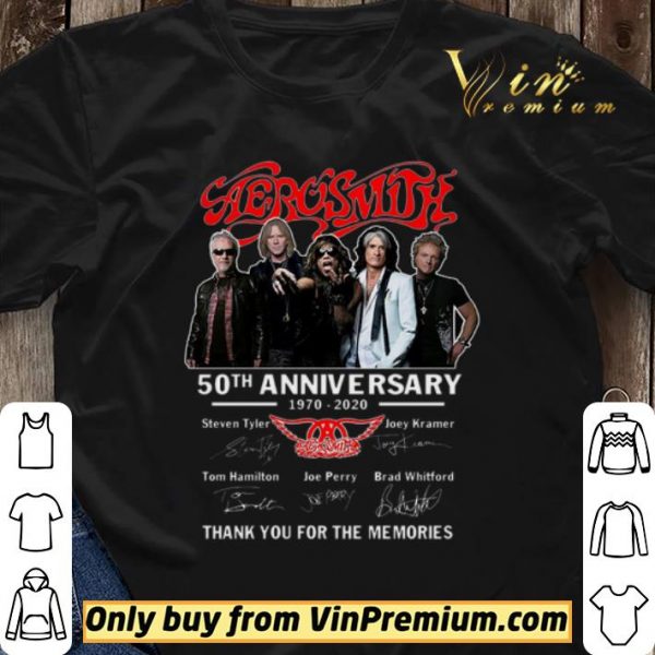 Aerosmith 50 Th Anniversary 1970 2020 Signature Thank You For The Memories shirt sweater