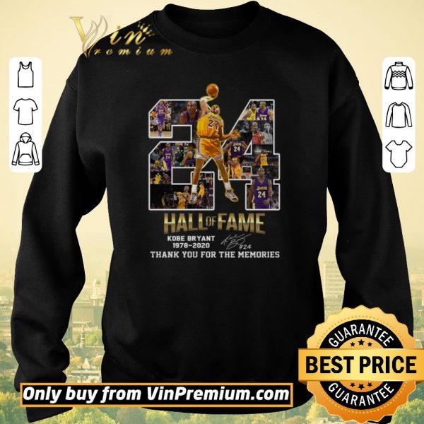 Awesome 24 Hall Of Fame Kobe Bryant 1978 2020 Signature Thank You For The Memories shirt sweater