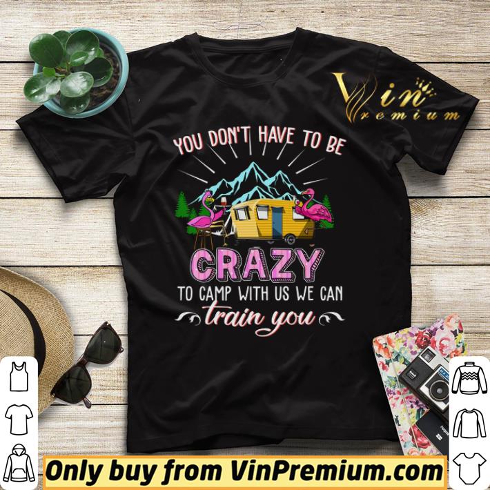 Flamingo You Don t Have To Be Crazy To Camp With Us We Can Train You shirt sweater 4 - Flamingo You Don't Have To Be Crazy To Camp With Us We Can Train You shirt sweater